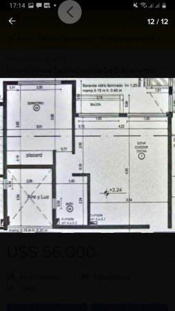 Departamento 2 ambientes a estrenar