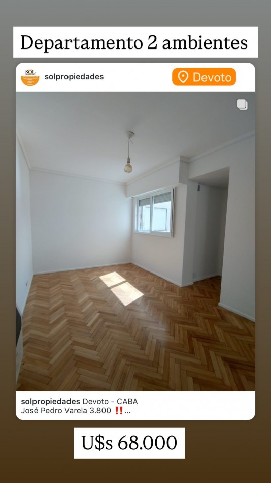 Ph 2 ambientes con terraza propia en Devoto